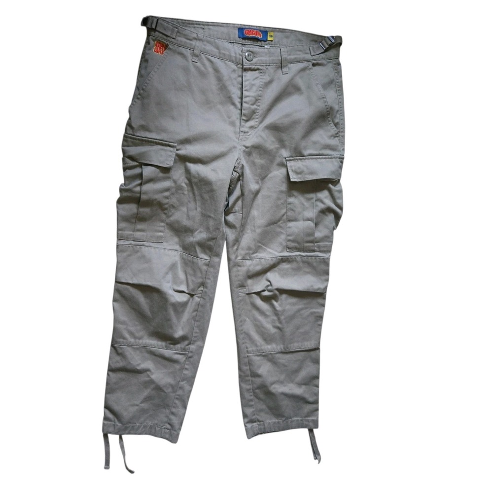 EMPYRE Cargo Pants Beige Relaxed Fit Size 28 Utility Streetwear Button fly